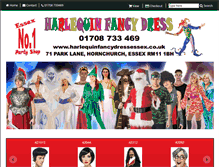 Tablet Screenshot of harlequinfancydressessex.co.uk